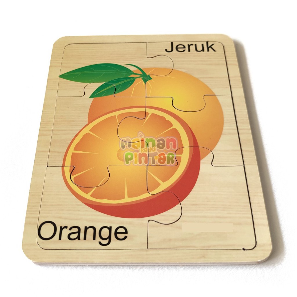 Mainan Kayu Pintar Puzzle Kayu Jigsaw Gambar Jeruk SNI Murah Berkualitas Bisa COD