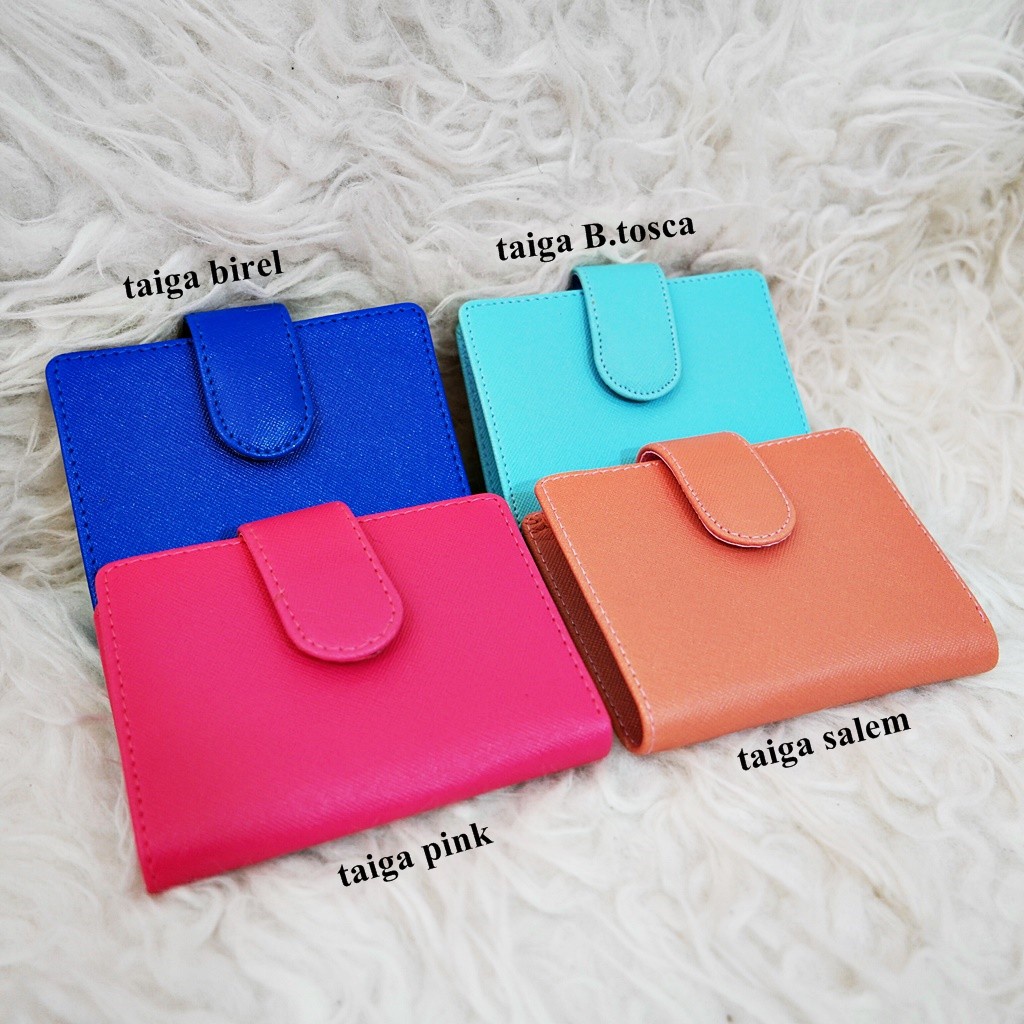 Dompet kartu kancing 2 slot kartu 14 ada slot uang Kertas Murah Import Wanita Pria THR