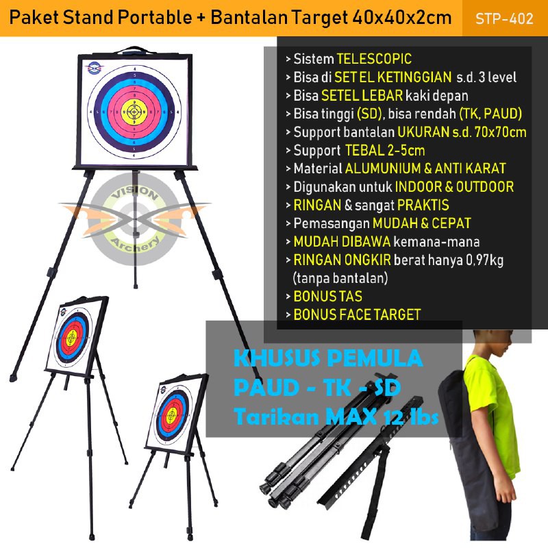 TRIPOD DUDUKAN TARGET PANAHAN PORTABLE KHUSUS PEMULA PAUD TK SD