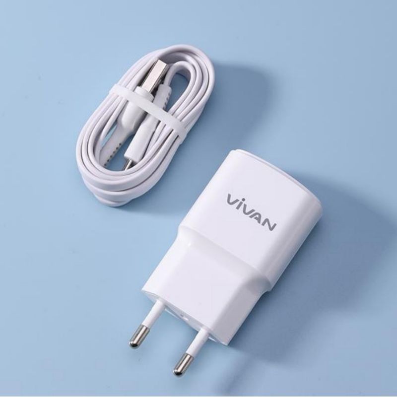 Vivan VP01 3.1A Dual USB Charger with Micro USB Cable