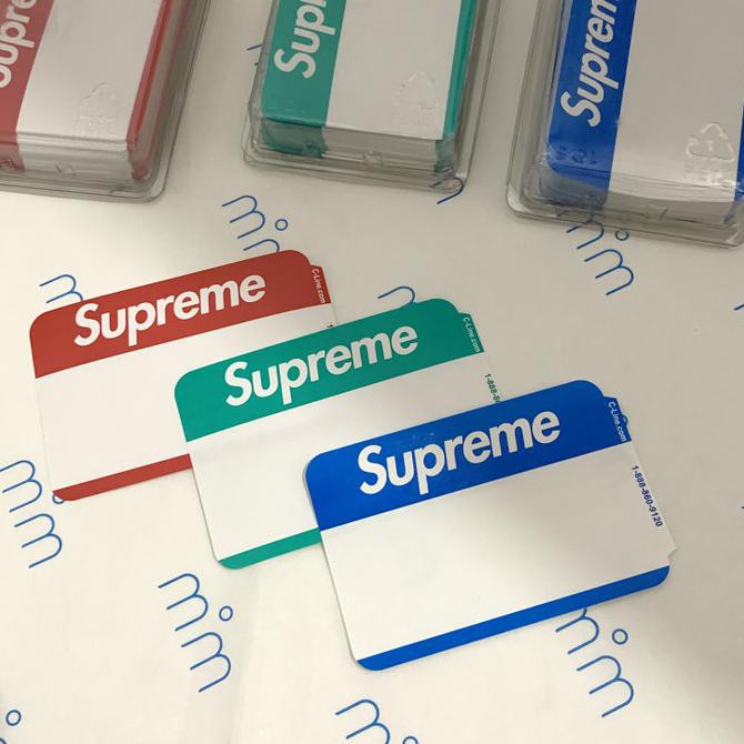 

BARANG BARU Supreme Name Badge FW20 ORIGINAL - repack /6pcs multi colours