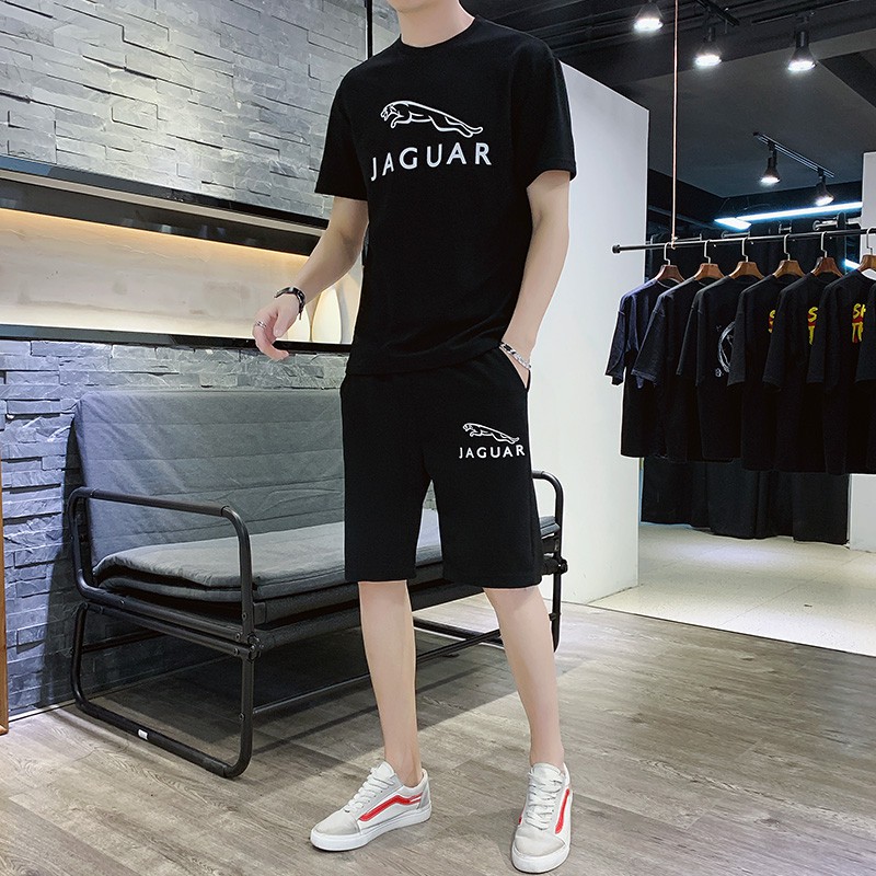 Suit 2Pcs lengan pendek Kaos + Celana gym Set Dua-pcs untuk Pakaian kering cepat