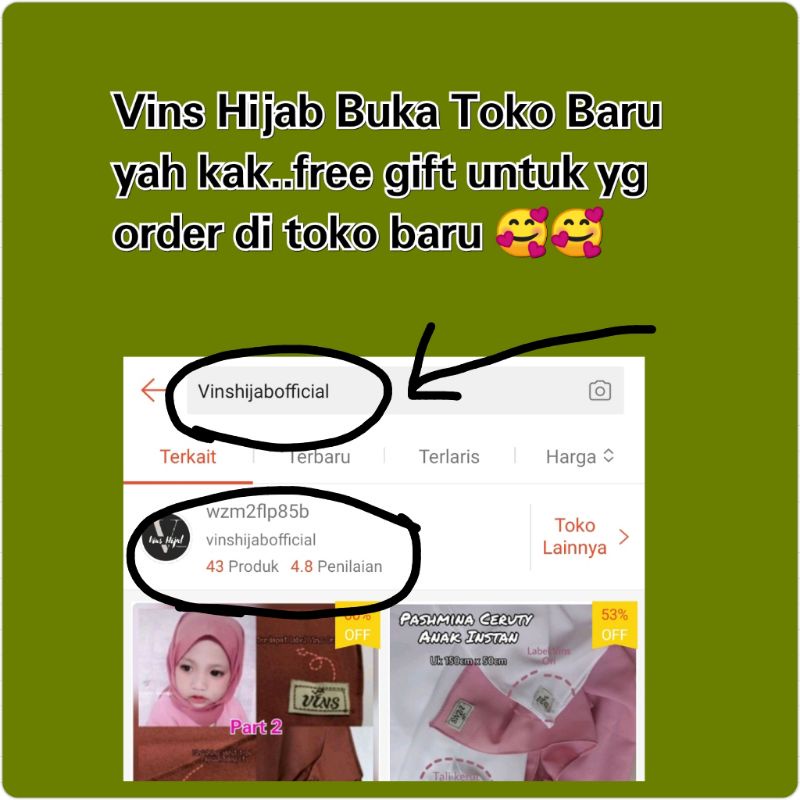 VINS Hijab Instan Brokat / Brukat / Broklat Premium