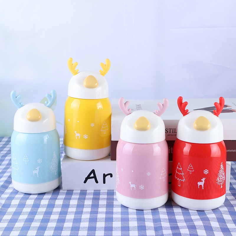 Botol air/Kartun kaca ganda/Cawan Antler/Cangkir anak/Cangkir air anak-anak L199