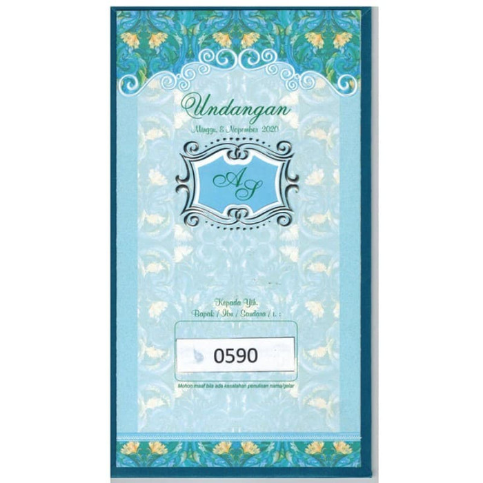 Undangan murah biru hardcover pernikahan