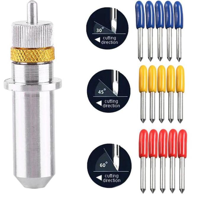 

❦QZ9249☼ 15pcs Mata Pisau + 1pc Holder Mata Potong Cutting Blade mesin plotter