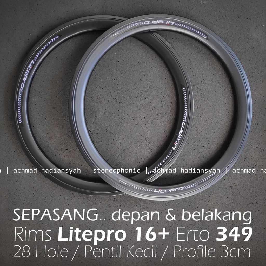 Rims UBrake Rims DiscBrake Erto 349 Rims 28 Hole Rims 28H Rims 16inch plus 16 Rims Balap Brakeline