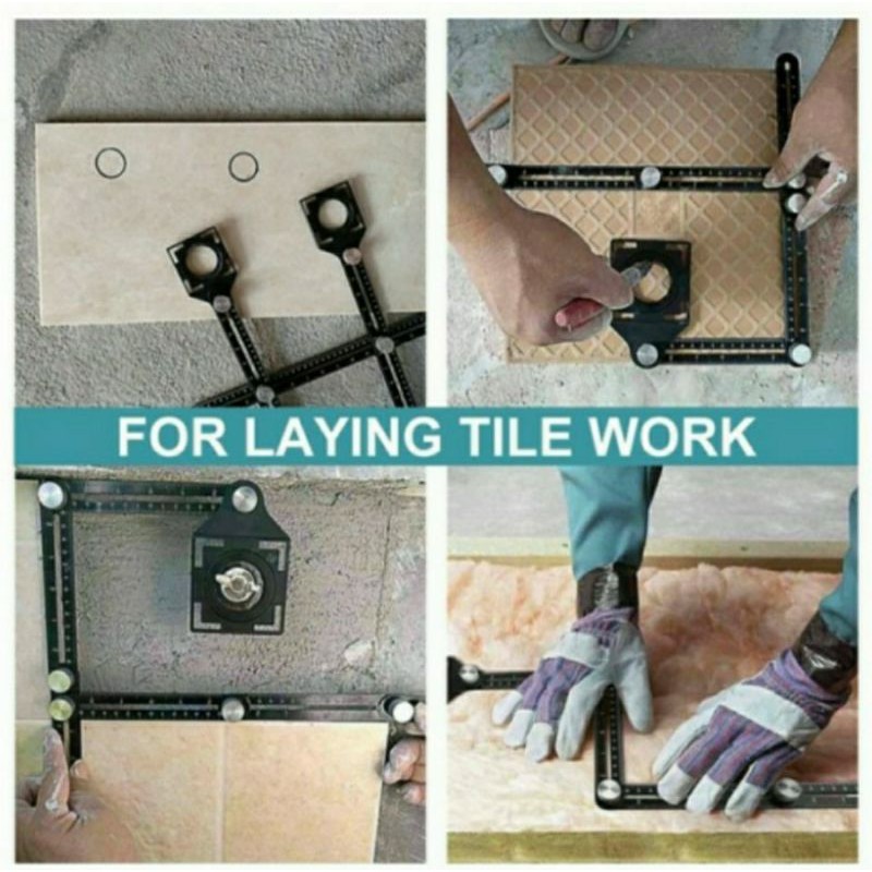 

6 Sudut Penggaris Template Pelubang Keramik Granit Marmer Hole Locator