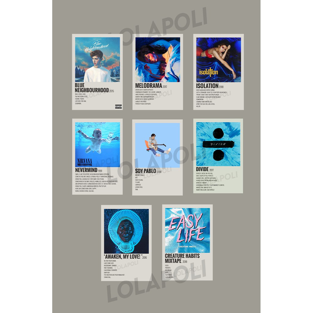 Paket Poster Aesthetic Cover Album (8pcs)