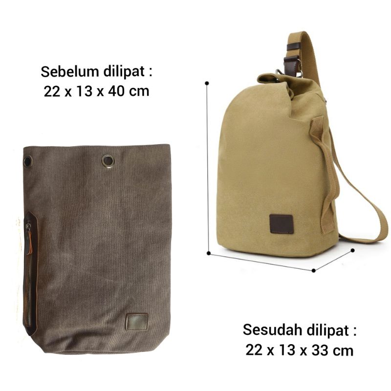 Tas Slempang Pria TP26 Small Travelling Sling Bag Crosbody Retro Style