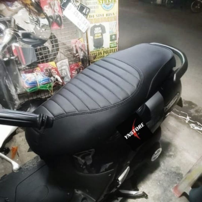 Kulit Jok Motor Fazzio Bahan MBtech Hitam