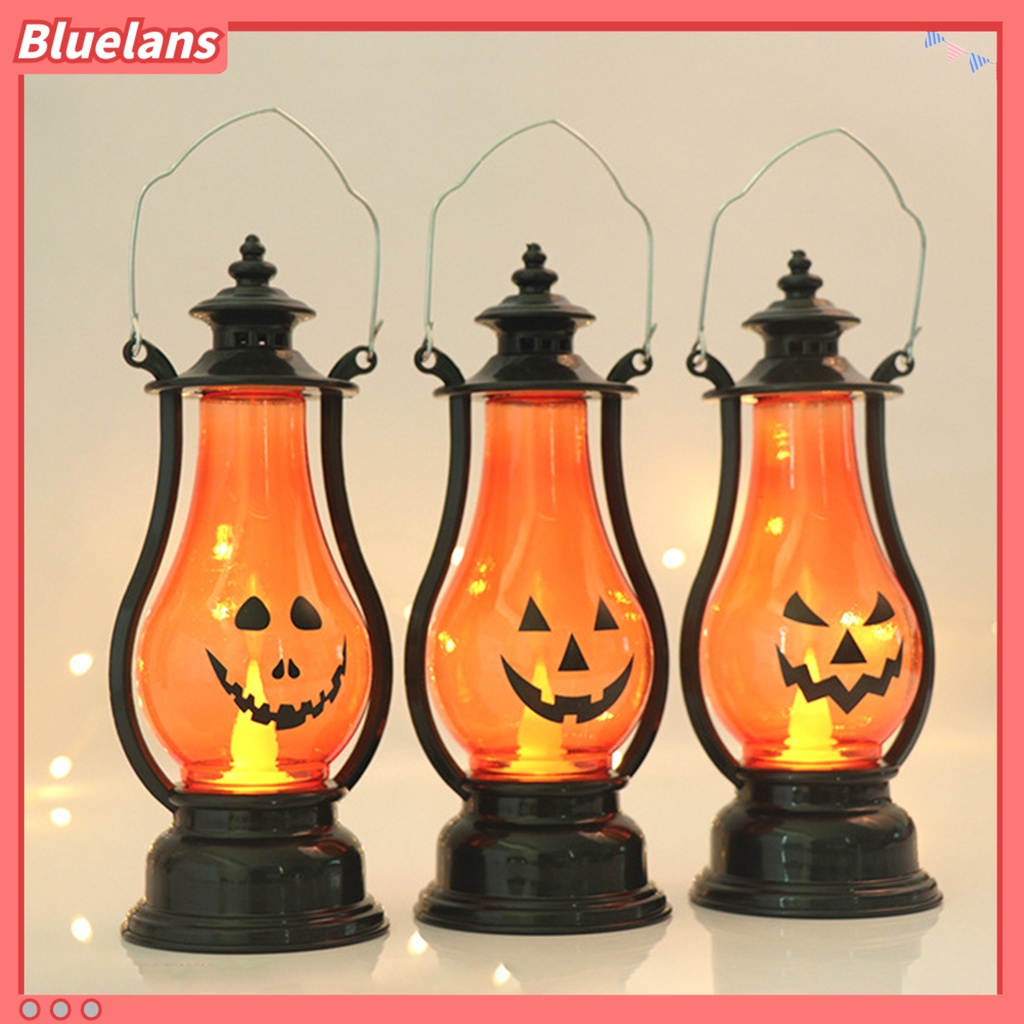 (In Stock) Lampu Lentera LED Bentuk Labu Halloween Tenaga Baterai Anti Air Untuk Dekorasi