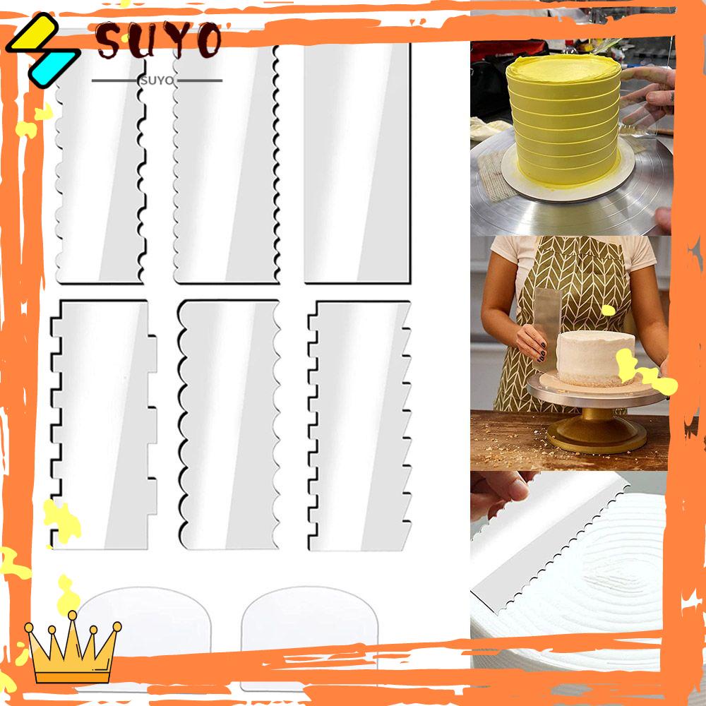 Suyo 8pcs / Set Scraper Kue Bahan Akrilik Transparan