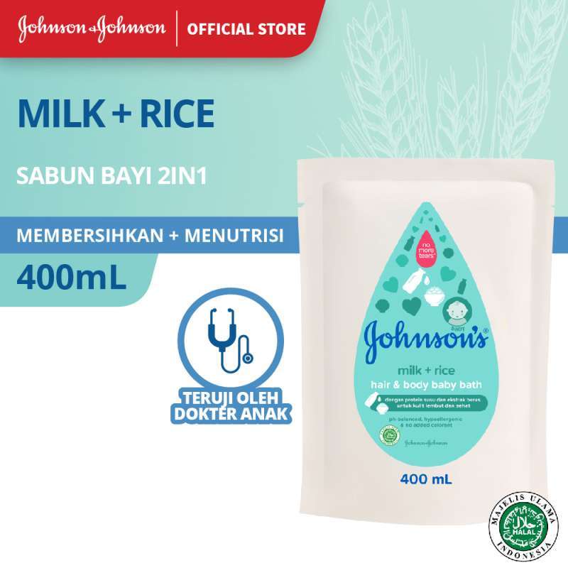 JOHNSONS BABY Bath Milk Rice Refill 400ml