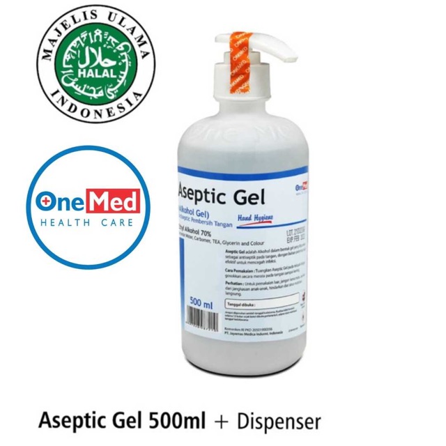 HAND SANITIZER ASEPTIC GEL ONEMED 500 ml + dispenser pump