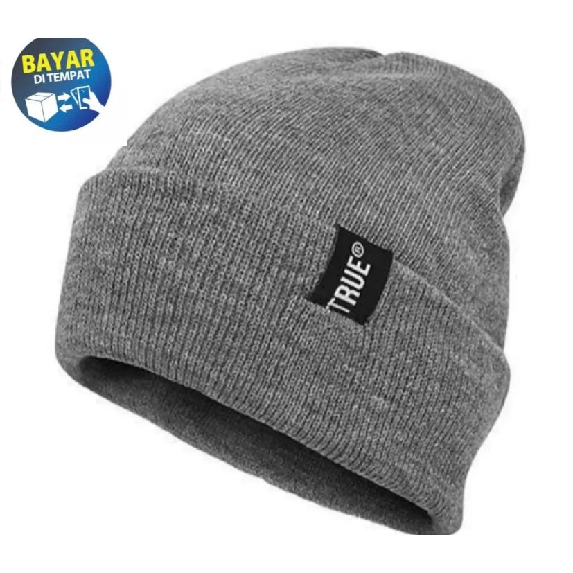 Lagi Trendy Kupluk Rajut True Fashion Casual Winter Hat Beanie Casual Polos Dewasa Hangat Musim Dingin Bahan Lembut