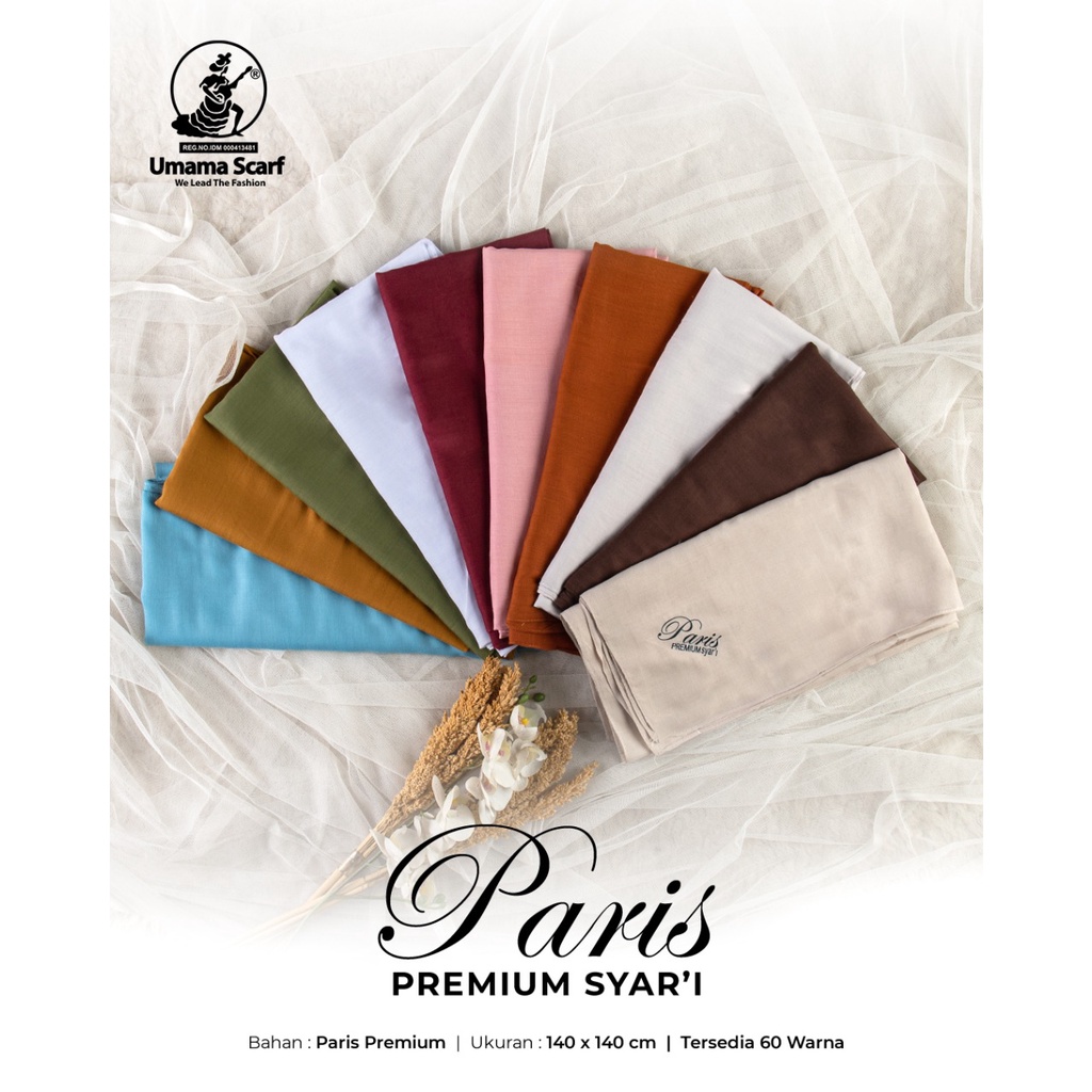 Kerudung Segiempat Polos Syar'i Paris Premium Original Umama Hijab Segi Empat Polos Nayla Hija'b