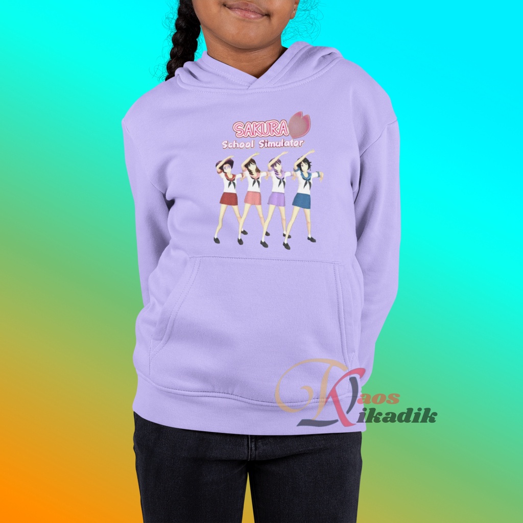 Baju Sweater Hoodie Anak Perempuan Sakura Shool Simulator Umur 4-12Thn