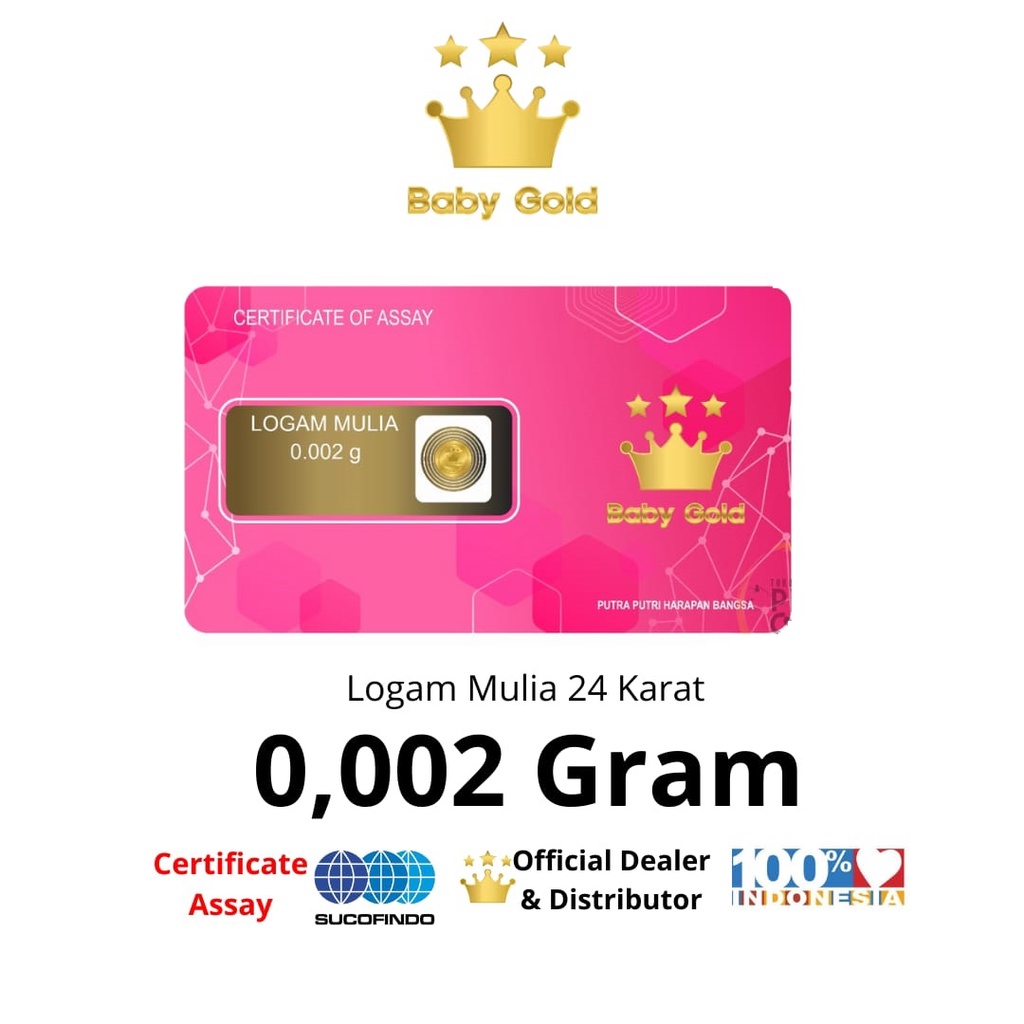 Logam Mulia Baby Gold Emas Mini 0.002 gram