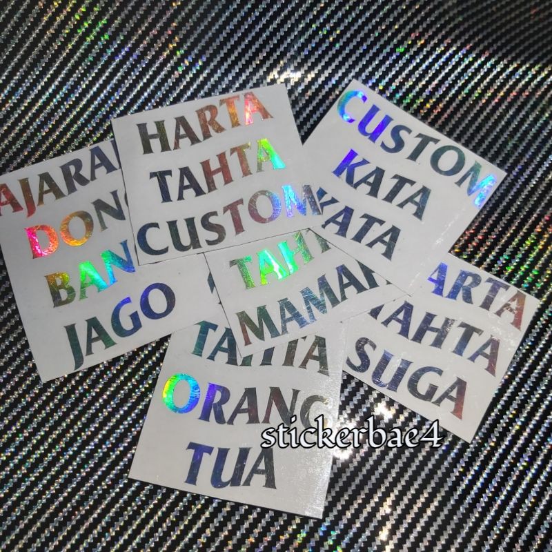 STICKER HARTA TAHTA CUSTOM HOLOGRAM