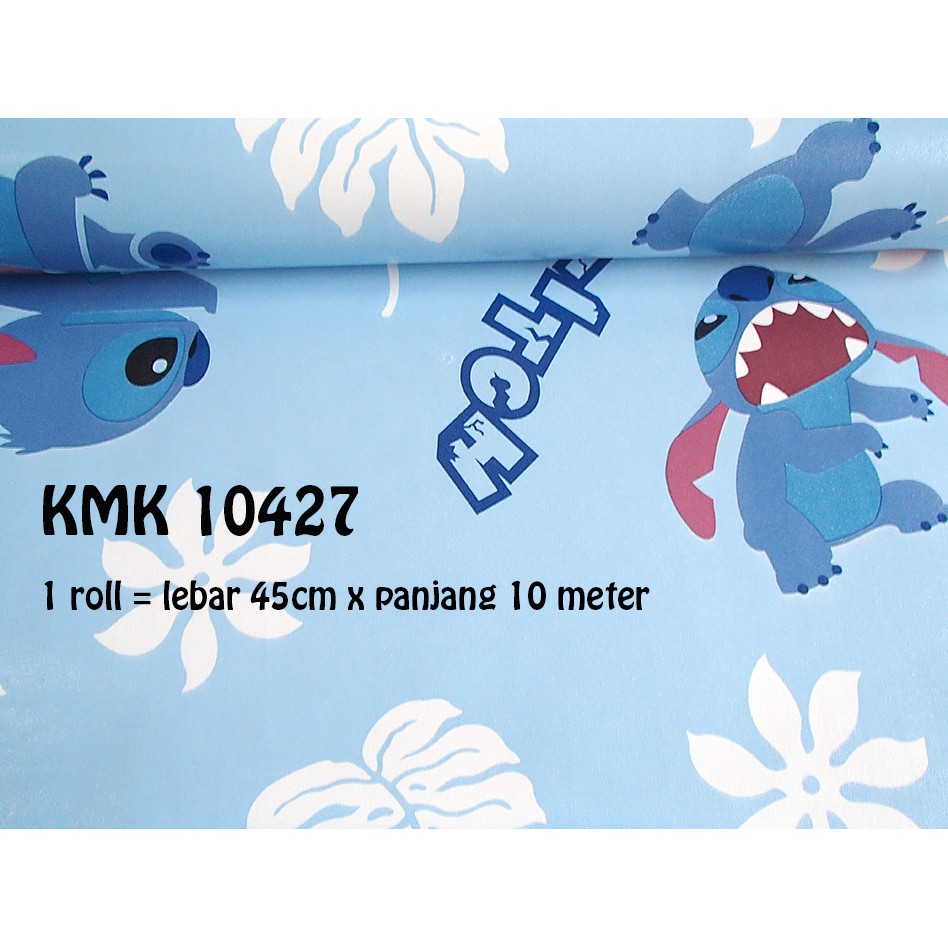 WALLPAPER BIRU LILO &amp; STITCH KMK 10427 WALLSTICKER WALL STIKER STICKER KAMAR ANAK KARAKTER STICH