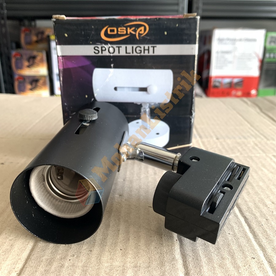 Kap Fitting Lampu Sorot Rel Track Oska E27 Spotlight Kap Sorot