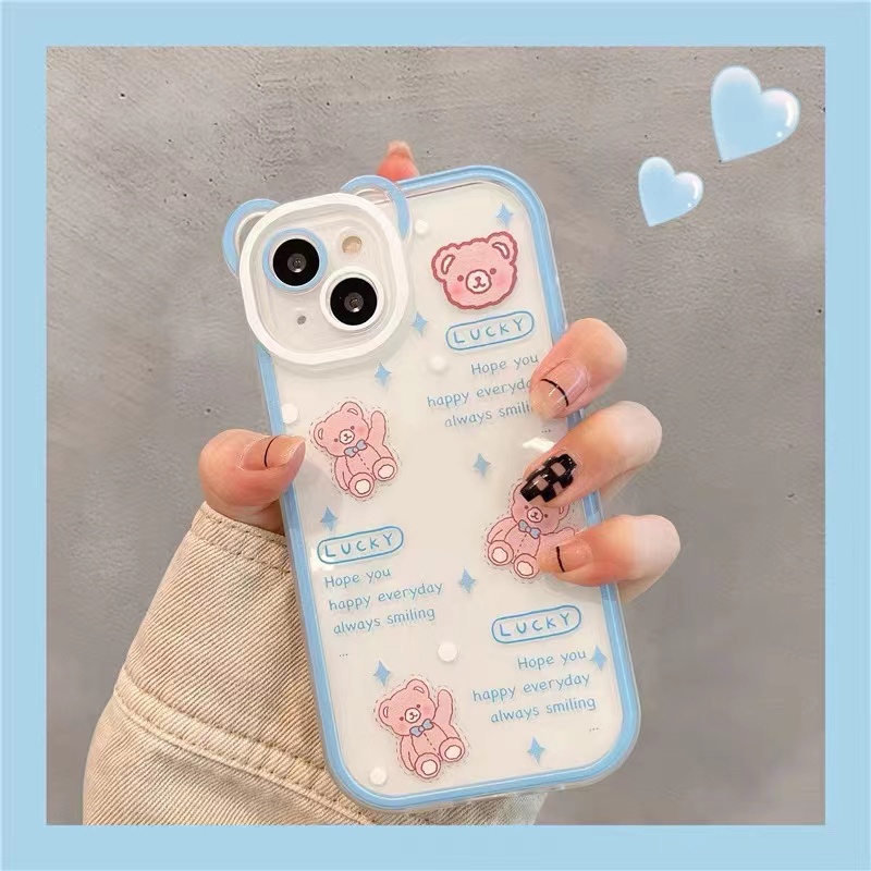 Soft Case Transparan Motif Beruang Untuk IPhone 13pro / mini 12promax / SE2 2020 / 11pro MAX / 6S / 7 / 8plus / XR