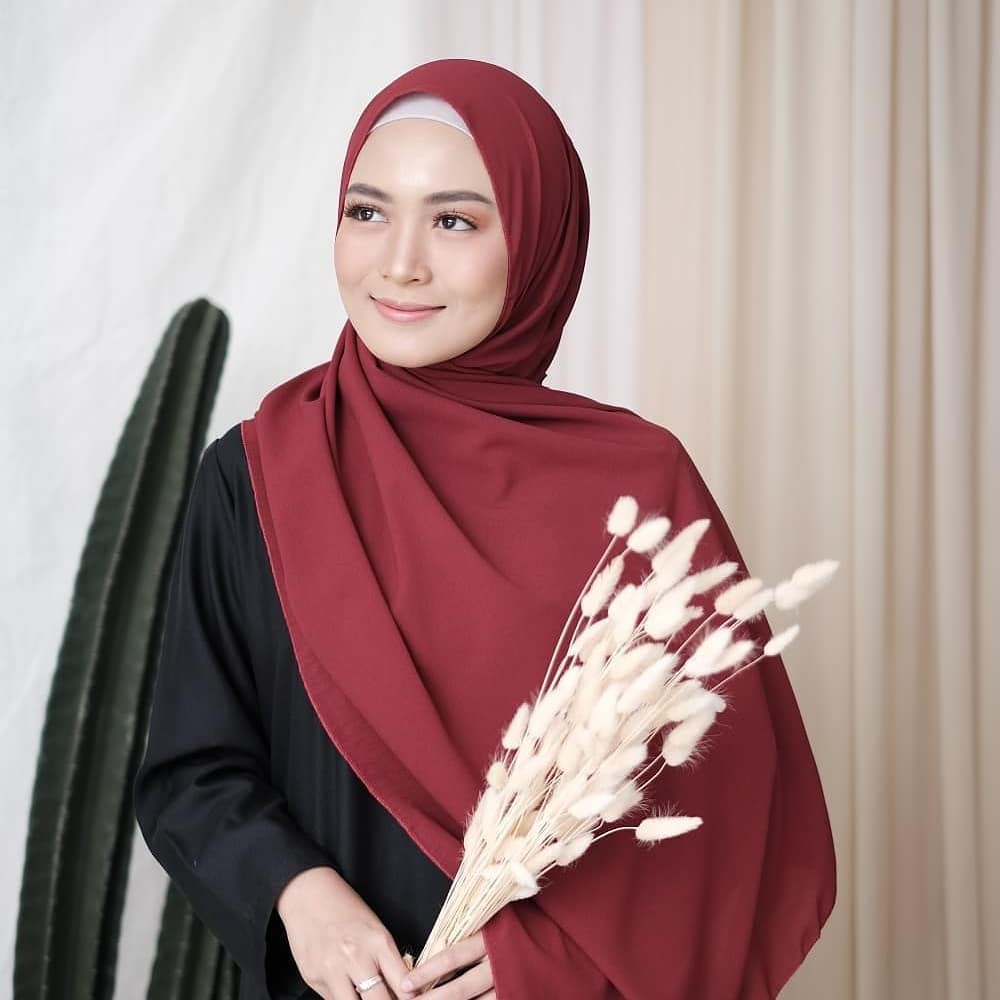 Pashmina Diamond 180x75 II Hijab Pashmina II Jilbab II Kerudung II Pashmina Sabyan-MAROON