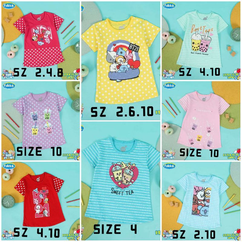 BAJU ANAK PEREMPUAN 4-8 tahun/BAJU POLKKA ANAK PEREMPUAN