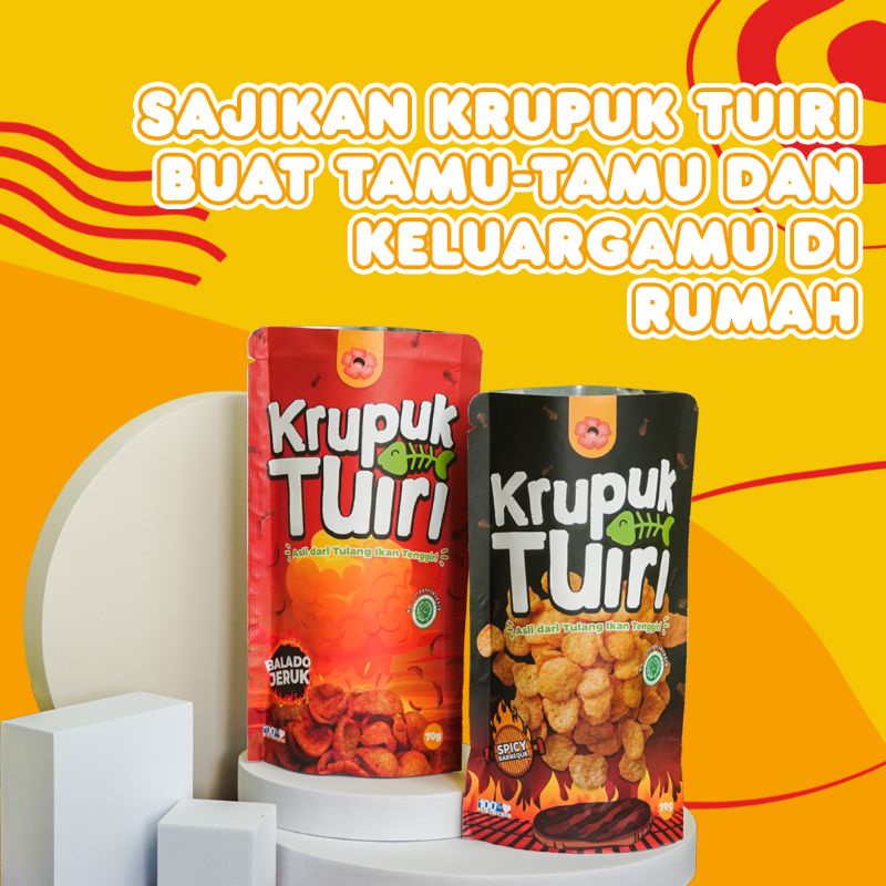 KRUPUK TUIRI KILOAN / KERUPUK TULANG IKAN TENGGIRI / 250 GR / LIMITED EDITION HANYA