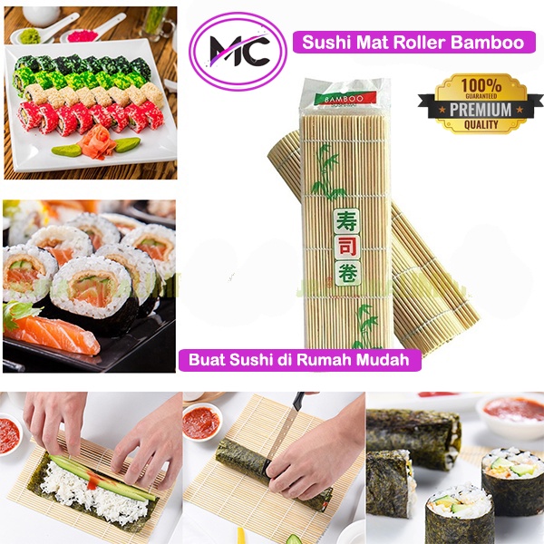 Sushi Mat Sushi Maker Roller Gulungan Sushi Roller Tikar Penggulung Bambu Bamboo Praktis Murah