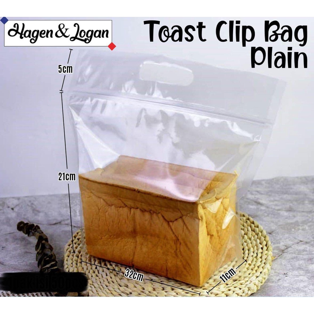 Toast Clip Bag / Plastik Roti Manis / Foodgrade / Plastik Roti Tawar isi 5 Pcs