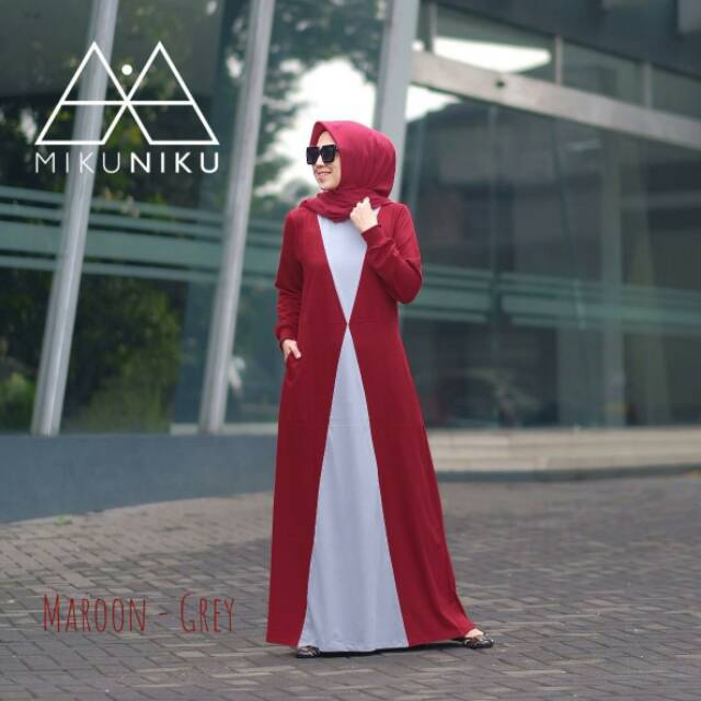 Gamis Muslimah Casual Two Colour Combed Tiara Ori by Mikuniku