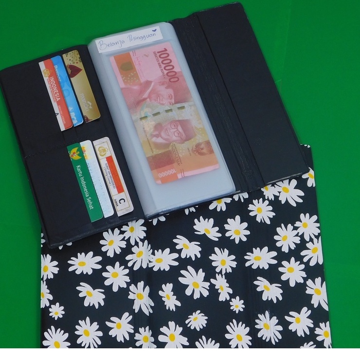 Dompet Bunga Matahari Hitam - Dompet Keuangan Bulanan PAKE SLOT KARTU