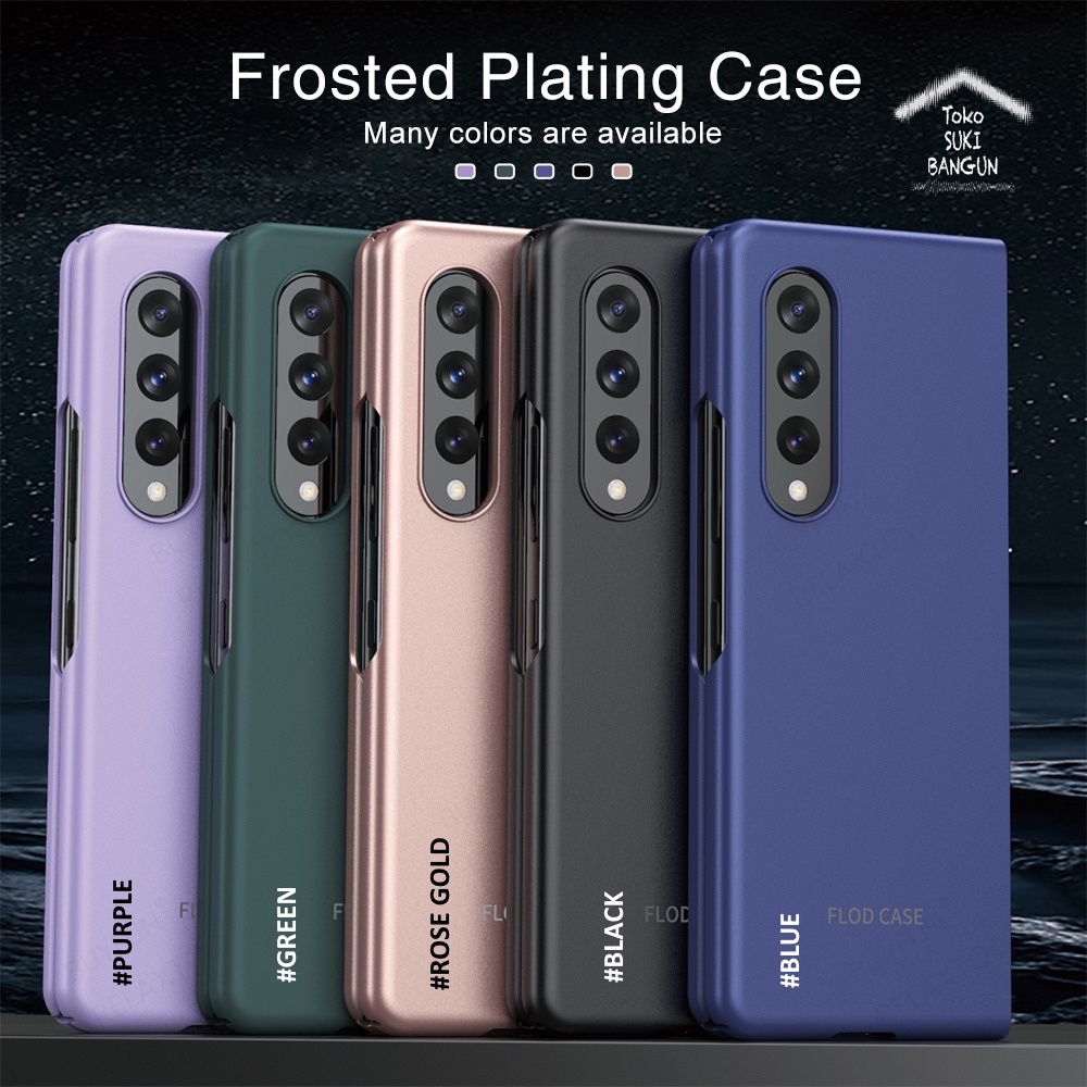 Case Samsung Galaxy Z Fold4 Fold 4 Solid COATED Plating Cover Pouch Protector Casing ZFO4-004