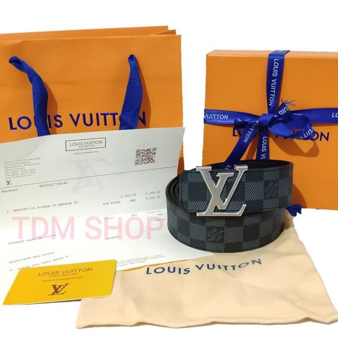 ☀ TRUSTED SELLER IKAT PINGGANG PRIA MEN BELT☀ IKAT PINGGANG PRIA LV SUPER MIRROR QUALITY - HITAM