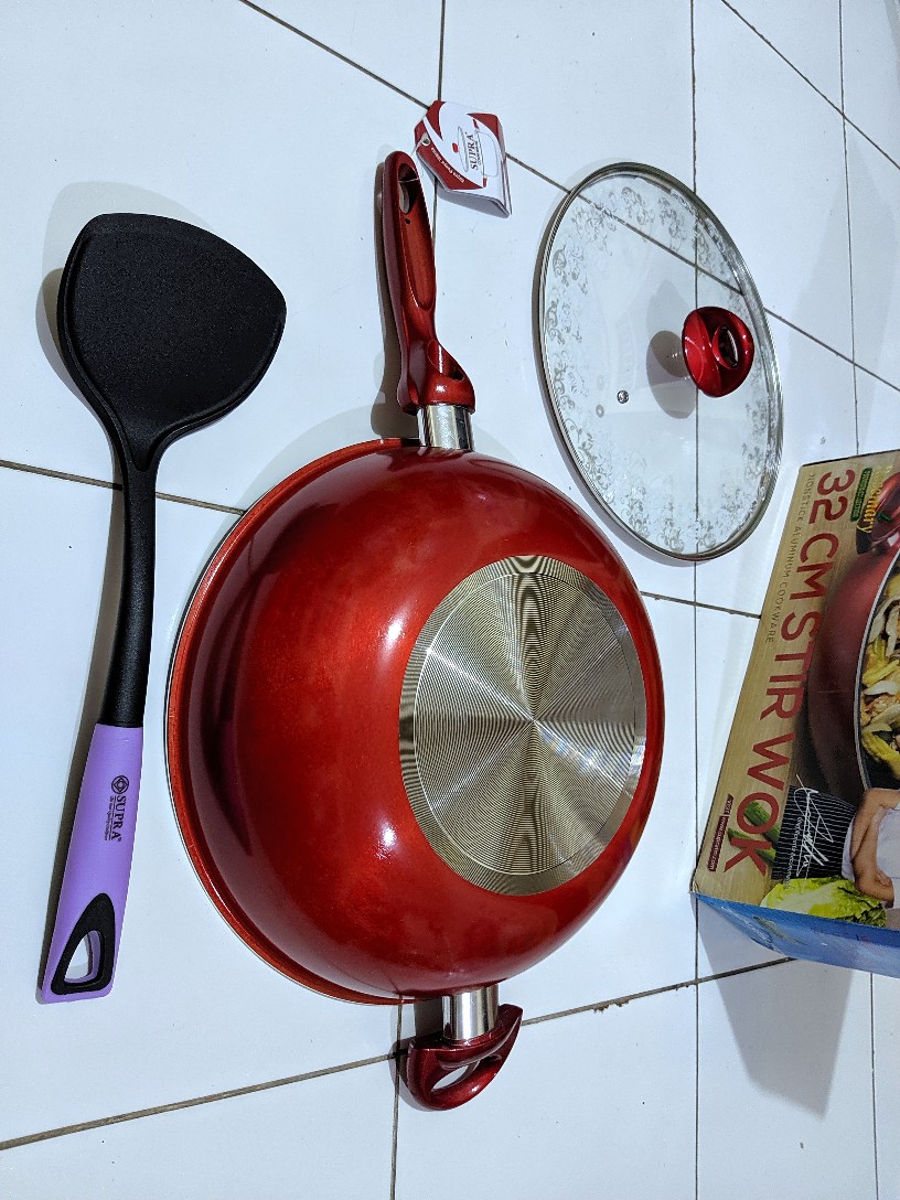 Supra Penggorengan Wajan Supra Stir Wok 32 Cm Teflon Rosemary Tebal