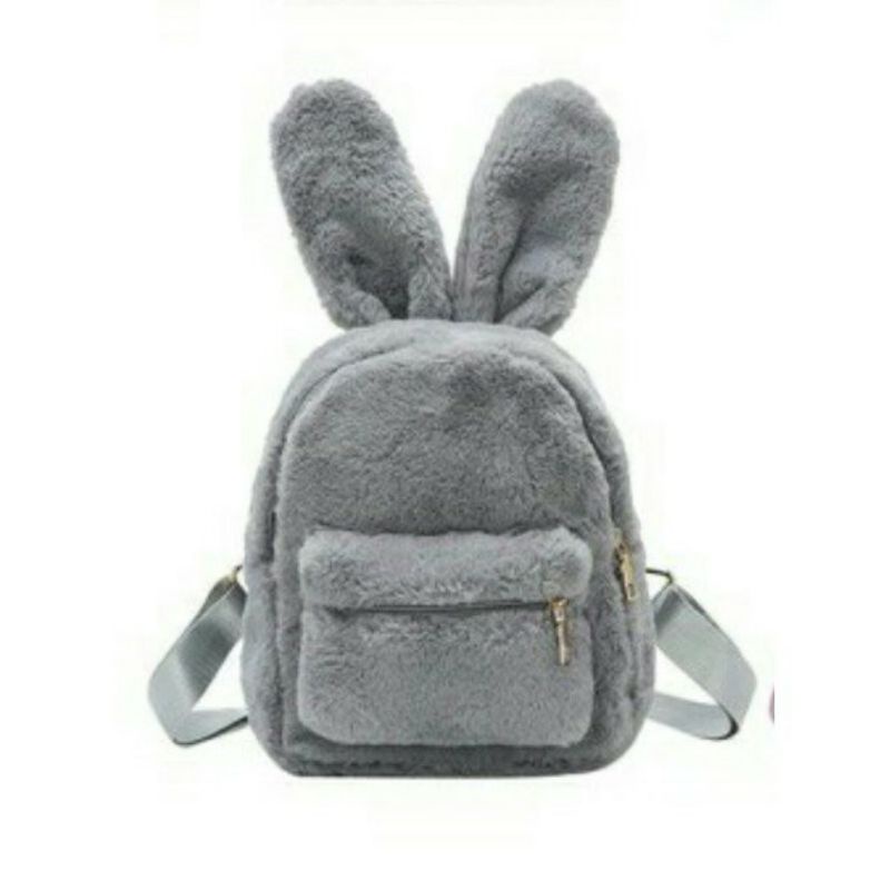 Tas Anak Balita Mewah Ransel Cute Bunny Telinga TK Tas Sekolah Musim Dingin Hangat Bulu Daypack Tas Perjalanan Luar Ruangan untuk Anak Laki-laki Anak Perempuan