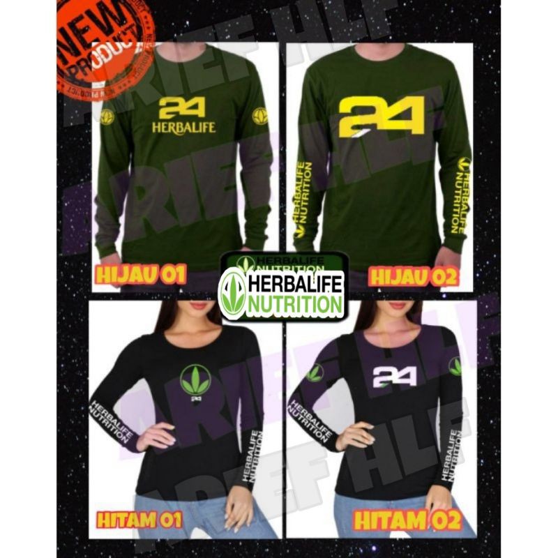 NEW PRODUCT BAJU HERBALIFE KAOS LENGAN PANJANG HIJAU HITAM KAOS HERBALIFE WANITA PRIA