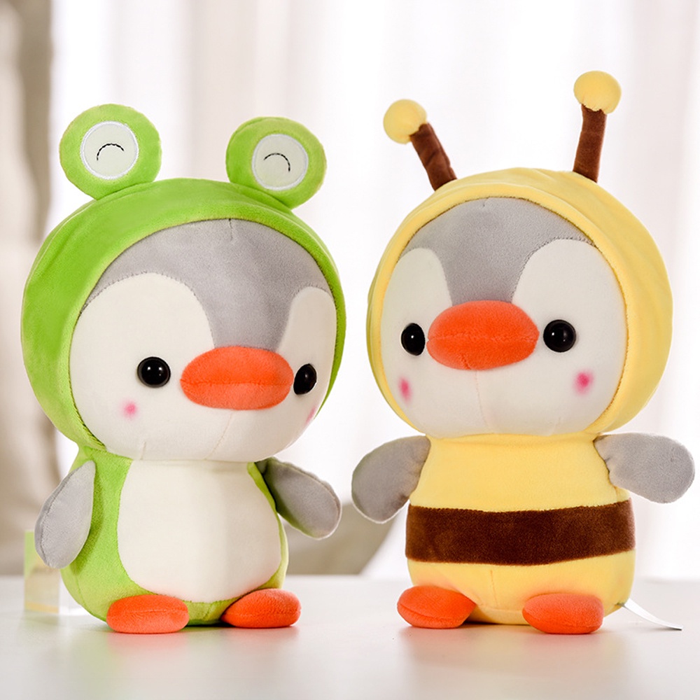 Needway  Cute Stuffed Toy Kids Toys Penguin Cosplay Frog Penguin Plush Toy Children Gifts Animal Doll Small Gift for Friend Keychain 13/25cm Penguin Cosplay Bee