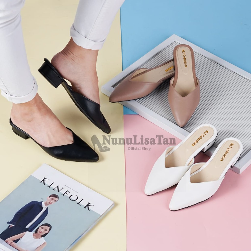 NunuLisaTan - Termurah High Heels Wanita Kerja Kantor Hak 3cm hitam mocca putih KARINA