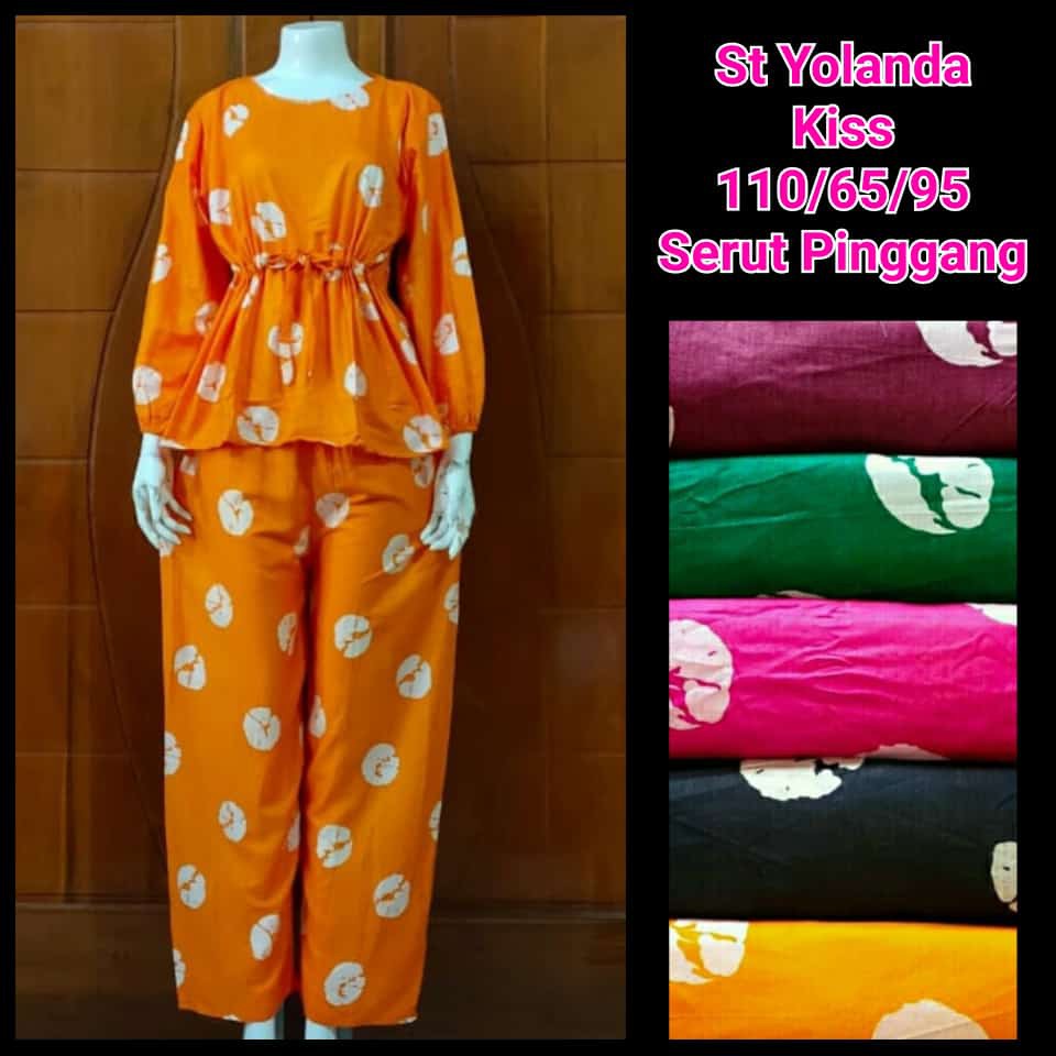 BAJU TIDUR DASTER / setelan panjang / rayon solo / motif kiss / babydoll / remaja / dewasa / serut