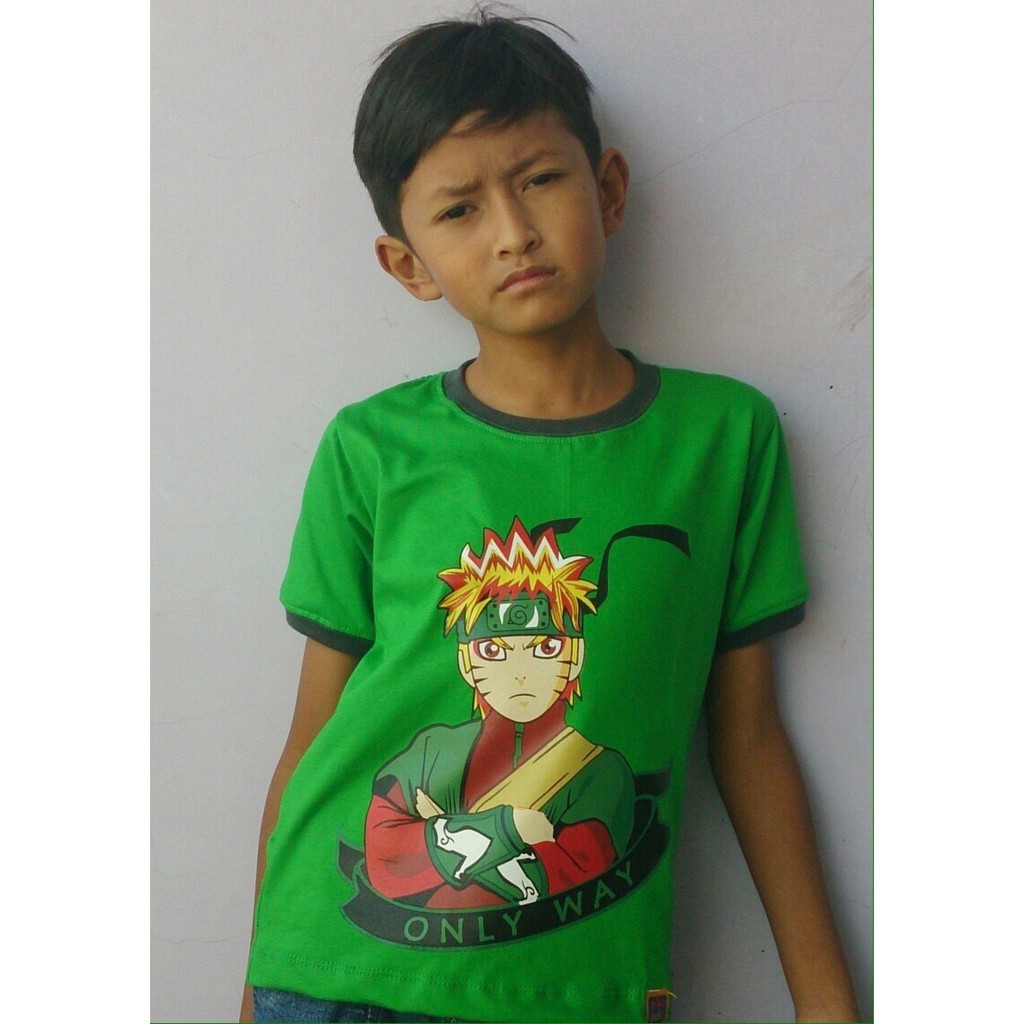Tshirt Pakaian Baju Kaos Anak Lucu Kartun Gambar Uzumaki Naruto
