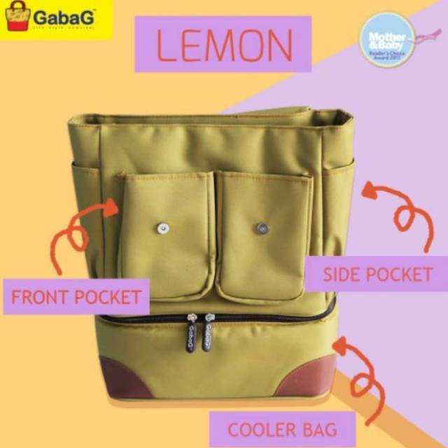 Myg - Kirim 1Kg - GABAG LEMON COOLER DIAPER BACKPACK BAG