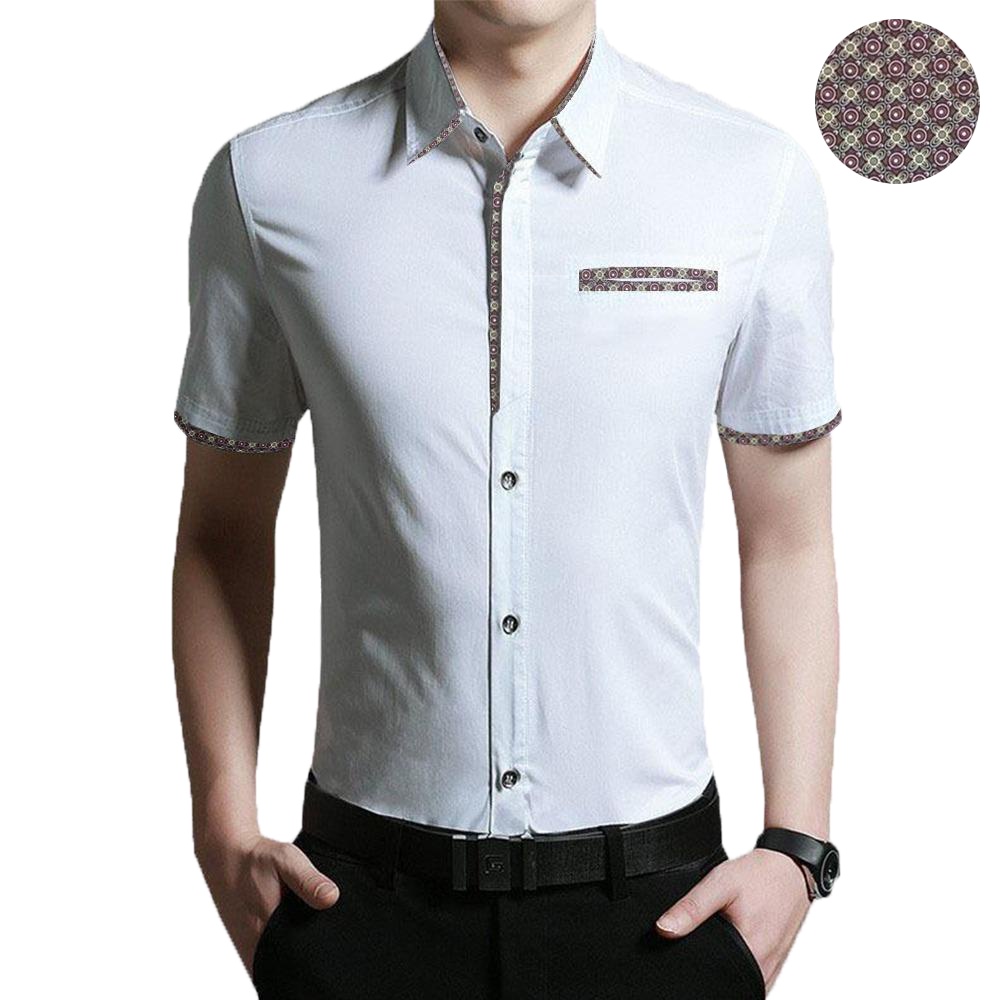 BAJU KEMEJA PRIA ATASAN COWOK WARNA WHITE PUTIH BAHAN KATUN STRETCH MELAR SLIM FIT ORI SEMUA UKURAN