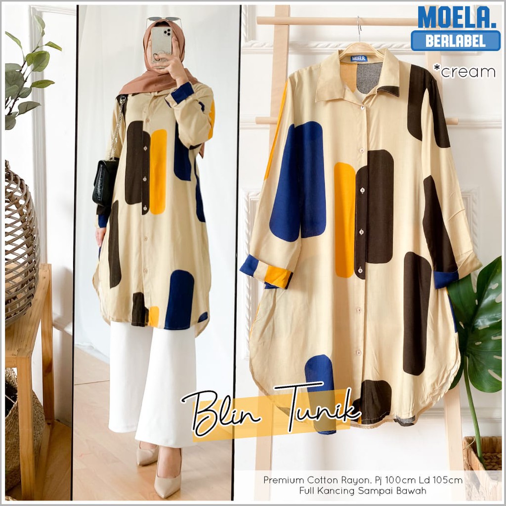 Readystock [MOELA] TUNIK KATUN RAYON JUMBO CASUAL ATASAN WANITA DRESS TERBARU BAHAN KATUN ADEM