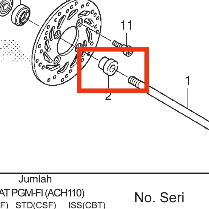 BOS BOSH RODA DEPAN LUAR KIRI HONDA VARIO 125 VARIO 150