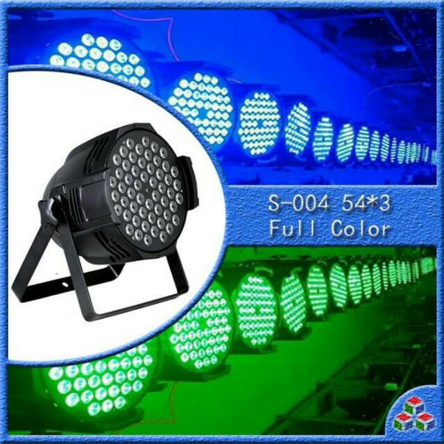 Lampu par led 54 X 3W parled full color S004