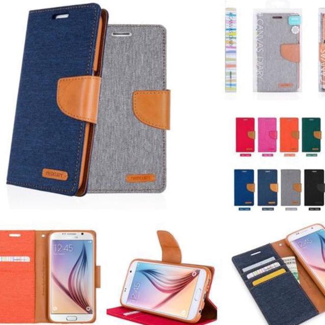 Flip Case Xiaomi Redmi 4A Prime 5in Canvas Diary Flip Magnet Slot Card - Merah Muda