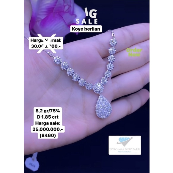 kalung koye berlian eropa model tear drop